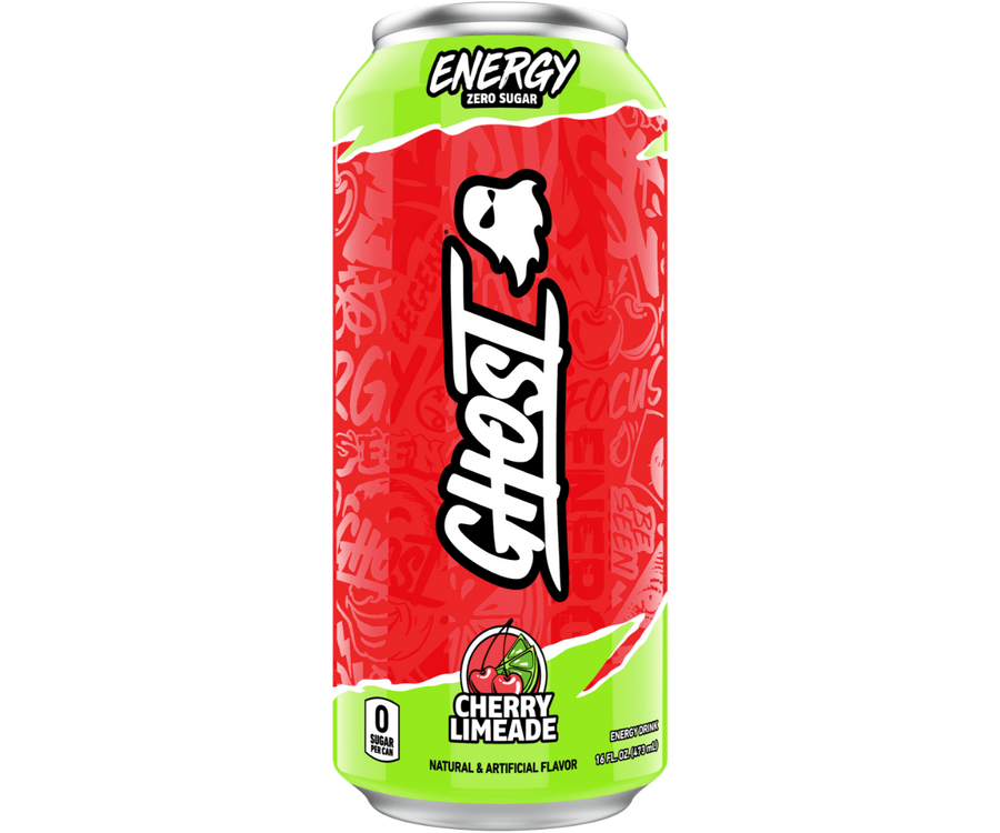 Ghost Energy Zero Sugar Cherry Limeade 473 ml Snaxies Exotic Energy Drinks Montreal