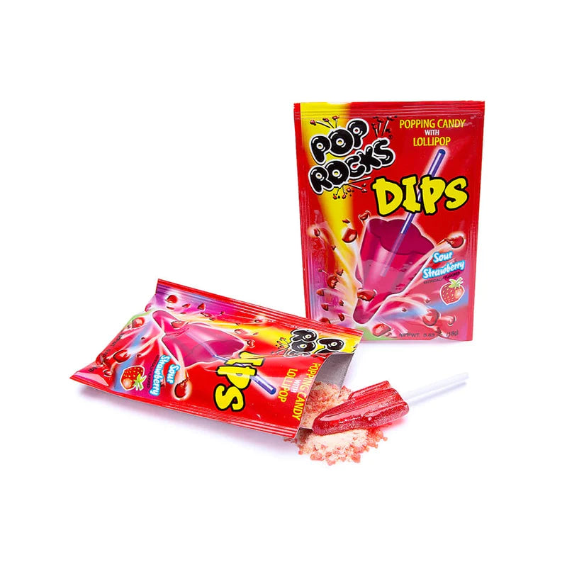 Pop Rocks Dips Sour Strawberry 18 g Snaxies Exotic Candy Montreal