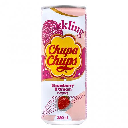 Chupa Chups Sparkling Strawberry Cream 250 ml - Exotic Drinks - South Korea - Snaxies