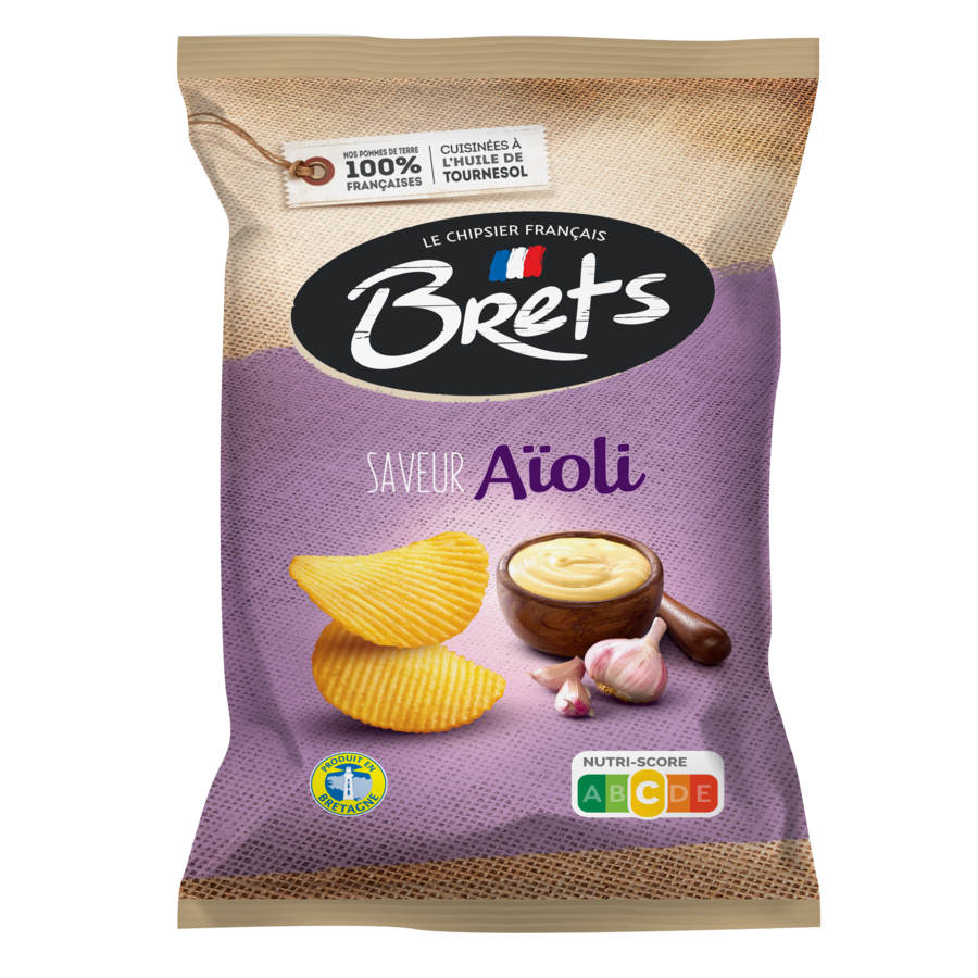 Brets Chips Aïoli Flavour 125 g - Exotic Chips - Europe - Snaxies Montreal Canada