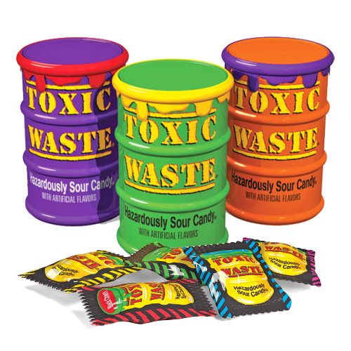 Toxic Waste Special Edition Colored Drums 48 g Snaxies Exotic Candy Montreal Canada