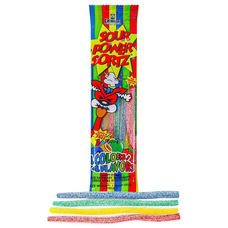 Sour Power Sortz Candy Straws 50 g Snaxies Exotic Candy Montreal Canada