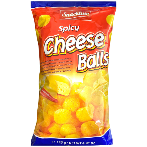 Snackline Spicy Cheese Balls 125 g Snaxies Exotic Chips Montreal Canada