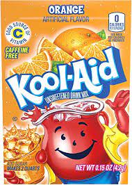 Kool Aid Unsweetened Orange Drink Mix 4.2 g Snaxies Exotic Drink Mix Montreal Canada