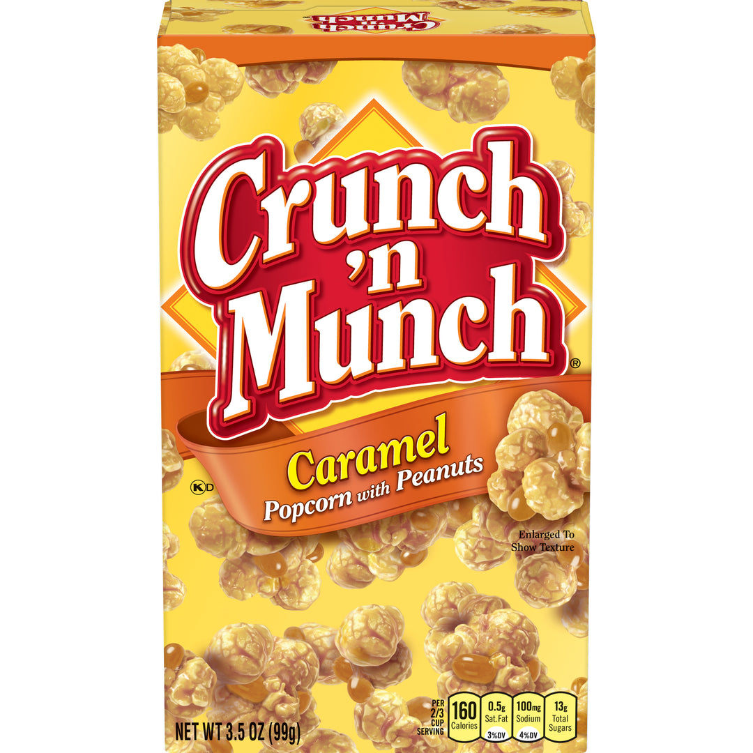 Crunch 'n Munch Caramel Popcorn with Peanuts 99 g Snaxies Exotic Snacks Montreal Canada