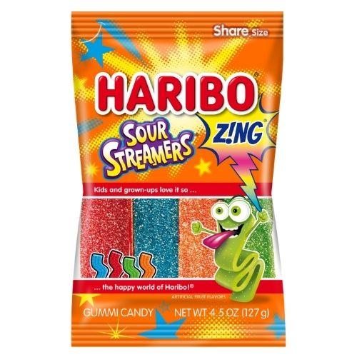 Haribo Zing Sour Streamers 127 g Snaxies Exotic Candy Montreal Canada