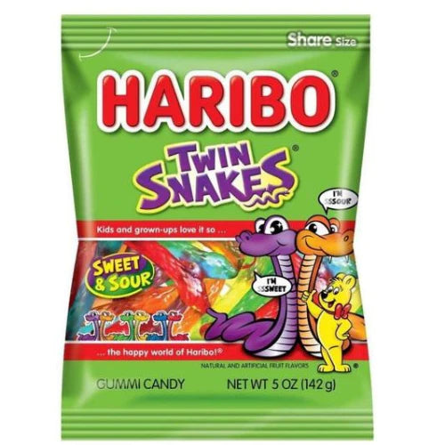 Haribo Twin Snakes Gummy Candy 142 g Snaxies Exotic Candy Montreal