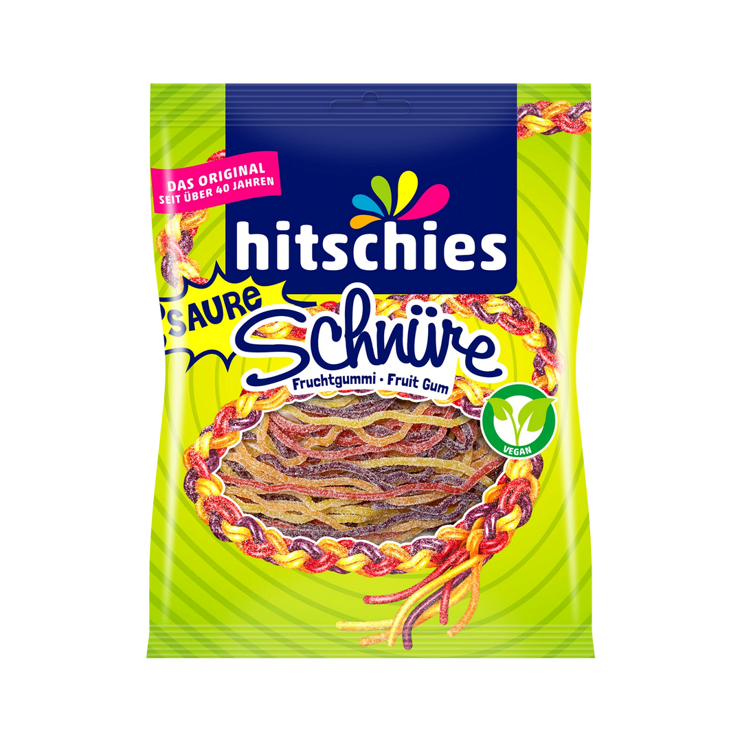 Hitschies Sauer Laces Gummies 125 g Snaxies Exotic Candy Montreal Canada