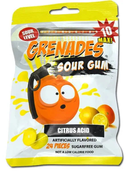 Grenades Sour Citrus Acid Gum 60 g Snaxies Exotic Gum Montreal Canada
