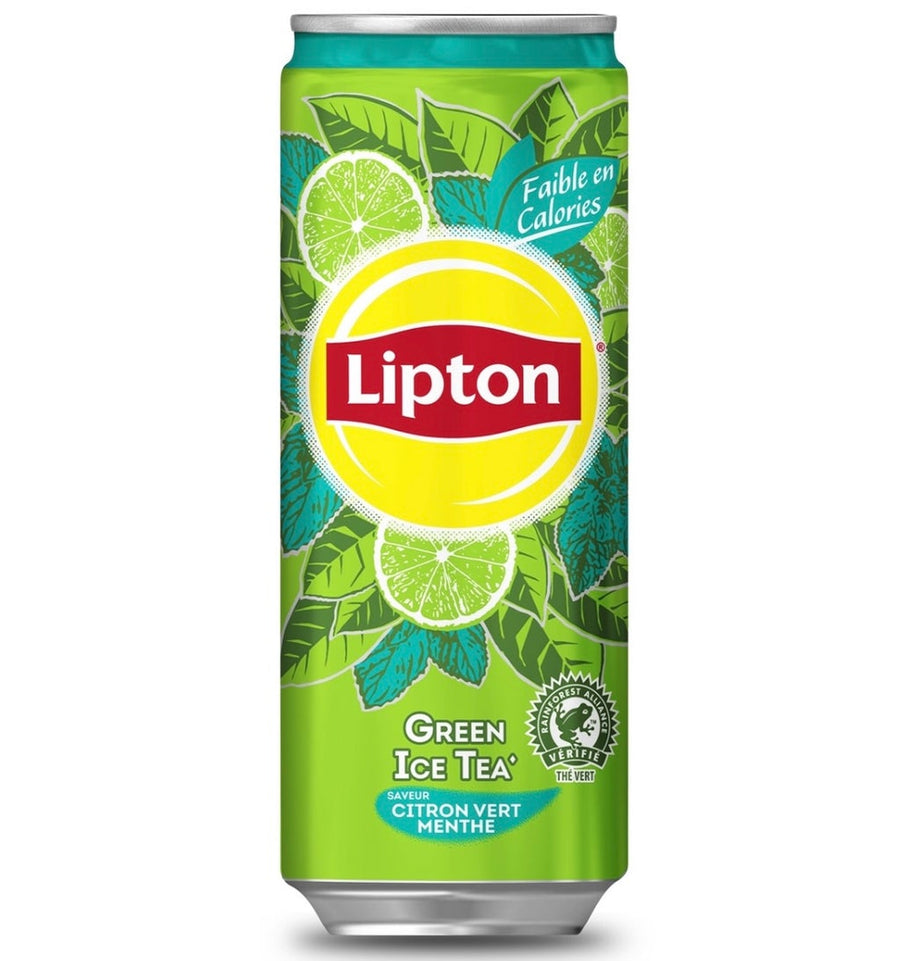 Lipton Green Ice Tea (Citron Verte & Menthe) 330 ml Snaxies Exotic Juices Montreal Canada