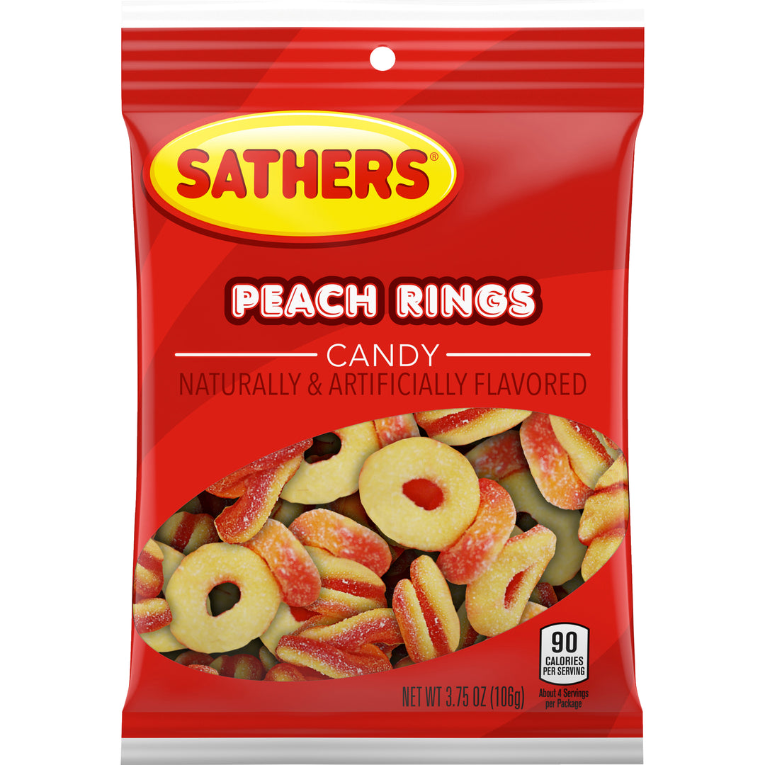 Sathers Gummi Peach Rings 106 g