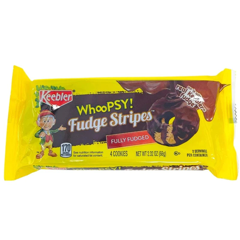 Keebler Whoopsy! Fudge Stripes Fully Fudged Cookies 66 g Snaxies Exotic Cookies Montreal Canada