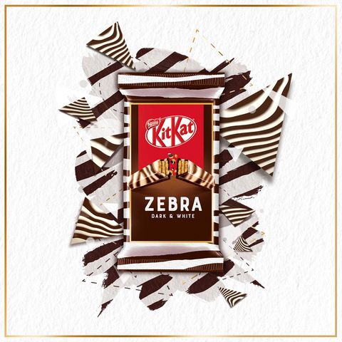 Kit Kat Zebra Dark & White Chocolate Bar 41.5 g - Exotic Chocolate - Europe - Snaxies Montreal Canada