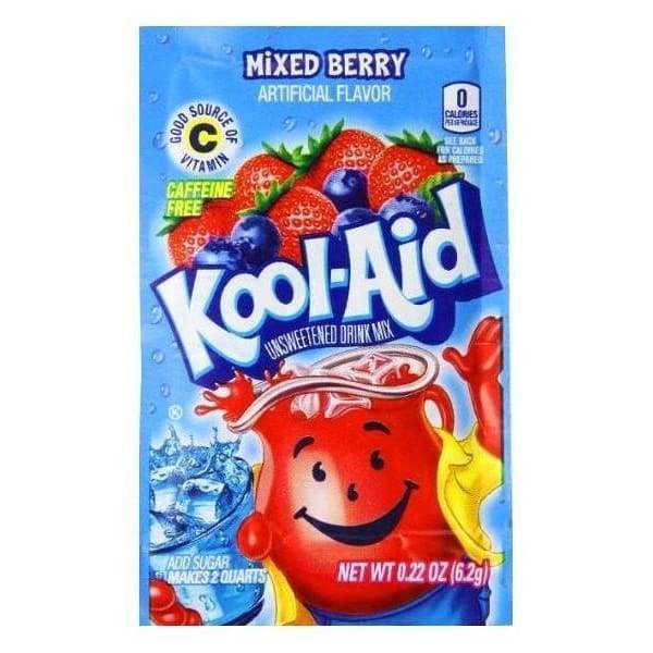 Kool Aid Unsweetened Mixed Berry Drink Mix 6.2 g Snaxies Exotic Drink Mix Montreal Canada