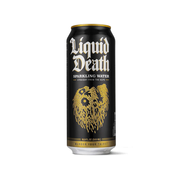 Liquid Death Sparkling Water 500 ml Snaxies Exotic Water Montreal