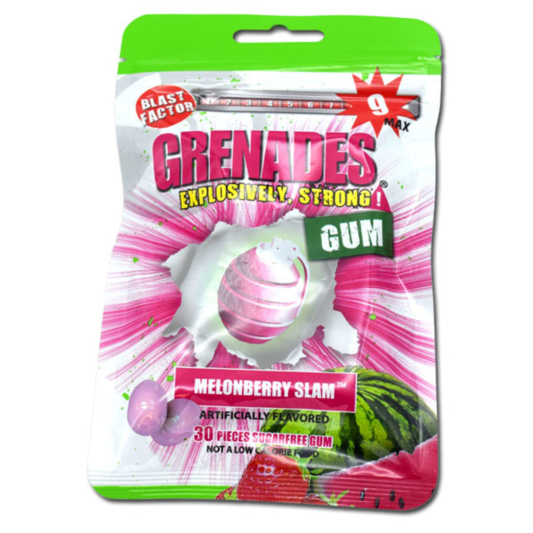 Grenades Melon Berry Slam Gum 60 g Snaxies Exotic Gum Montreal Canada