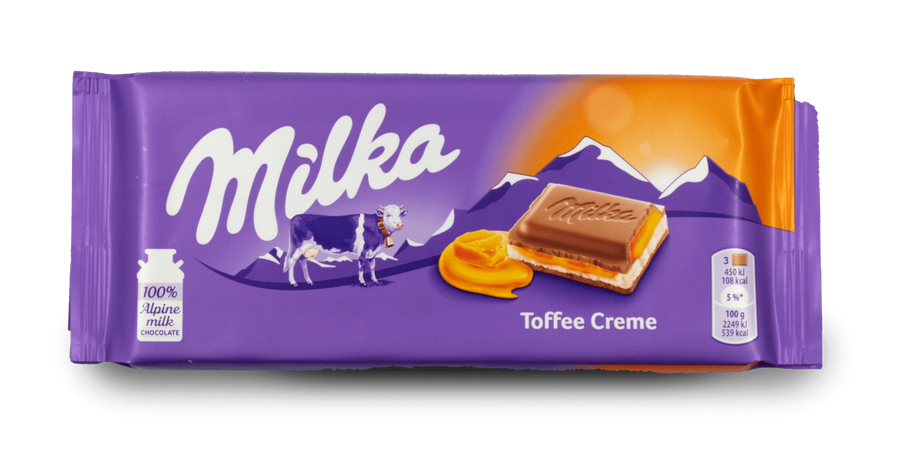 Milka Toffee Cream Chocolate Bar 100 g - Exotic Chocolate - Europe - Snaxies