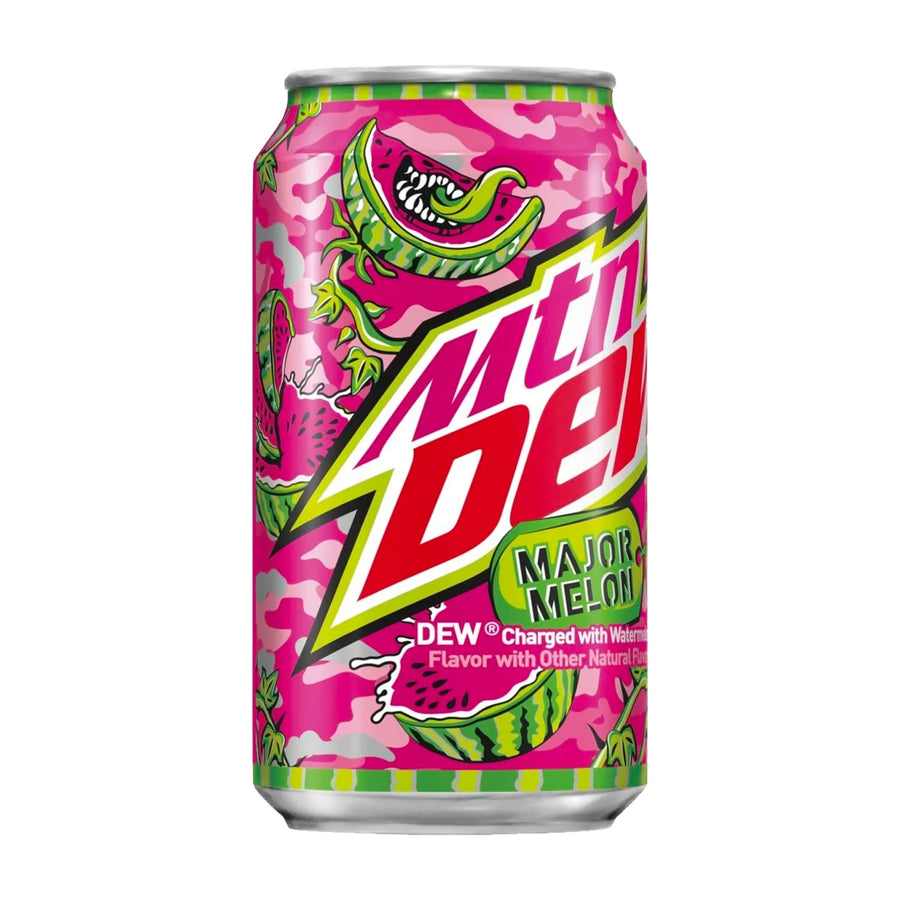 Mountain Dew Major Melon Can 355 ml Snaxies Exotic Drinks Montreal Canada