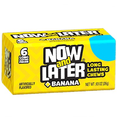 Now & Later Chewy Banana 26 g Snaxies Exotic Candy Montreal Canada