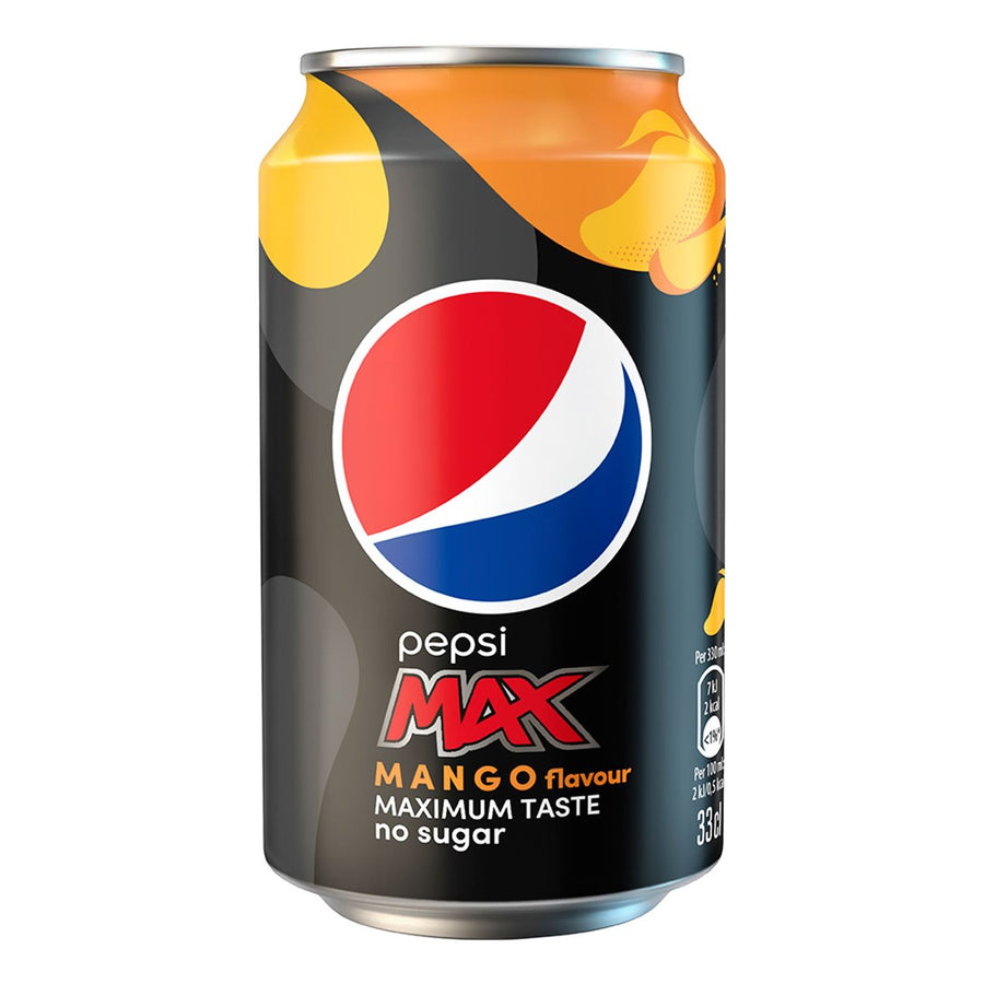 Pepsi Mango Zero Sugar Can 330 ml Snaxies Exotic Drinks Montreal Quebec Canada
