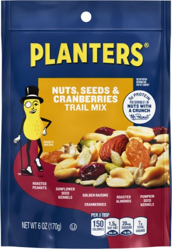 Planters Nuts Seeds and Cranberries Trail Mix 170 g Snaxies Exotic Snacks Montreal