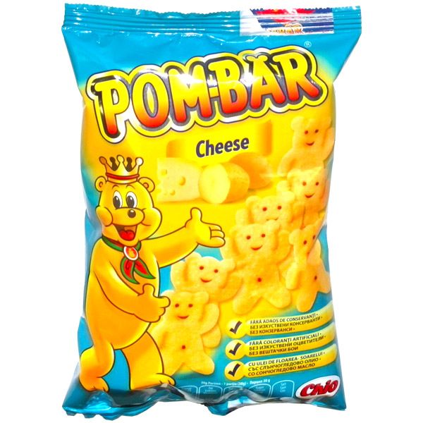 Pom-Bear with Cheese Flavour 50 g Snaxies Exotic Chips Montreal Canada