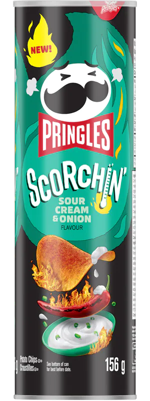 Pringles Scorchin' Sour Cream & Onion Chips 156 g Snaxies Exotic Snacks Montreal Quebec Canada