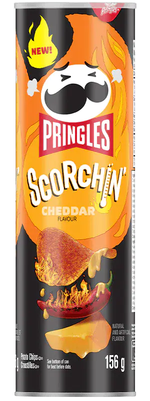 Pringles Scorchin' Cheddar Chips 156 g Snaxies Exotic Snacks Montreal Quebec Canada