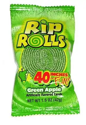 Rip Rolls Green Apple 40 g Snaxies Exotic Candy Montreal 
