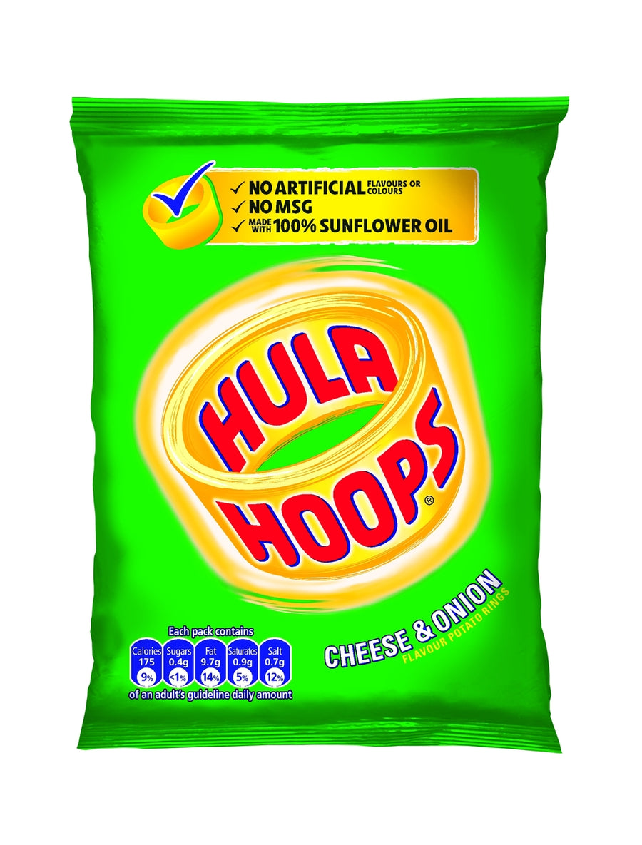 Hula Hoops Cheese & Onion Crisps 34 g Snaxies Exotic Chips Montreal Canada