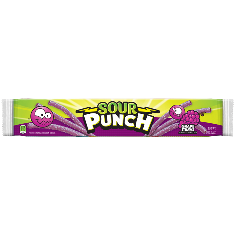 Sour Punch Grape Candy Straws 57 g Snaxies Exotic Candy Montreal Canada