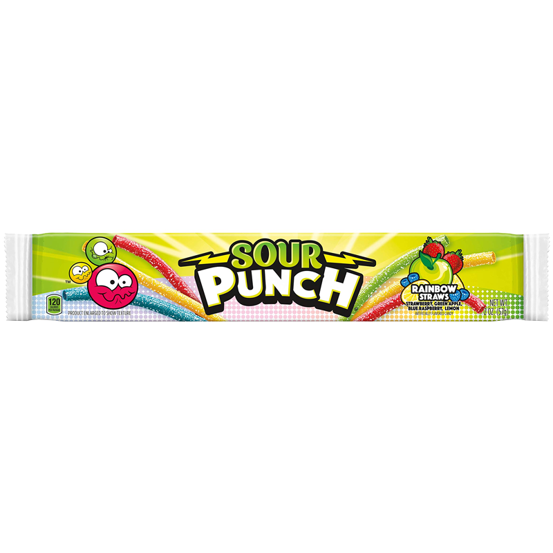 Sour Punch Rainbow Candy Straws 57 g Snaxies Exotic Candy Montreal Canada