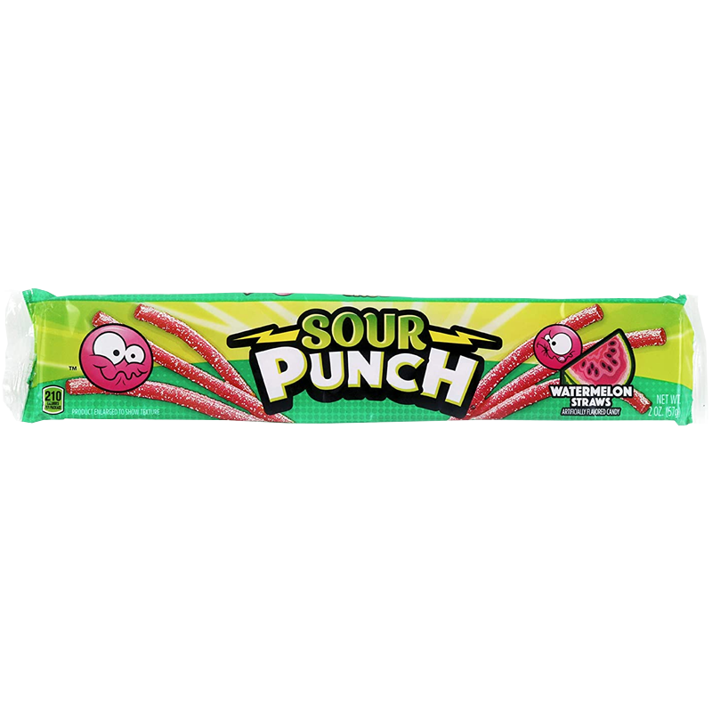 Sour Punch Watermelon Candy Straws 57 g Snaxies Exotic Candy Montreal Canada