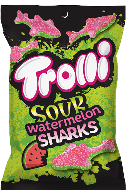 Trolli Sour Watermelon Sharks 85 g Snaxies Exotic Candy Montreal