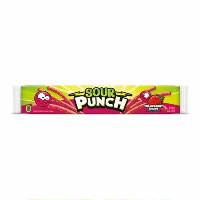 Sour Punch Strawberry Candy Straws 57 g Snaxies Exotic Candy Montreal Canada