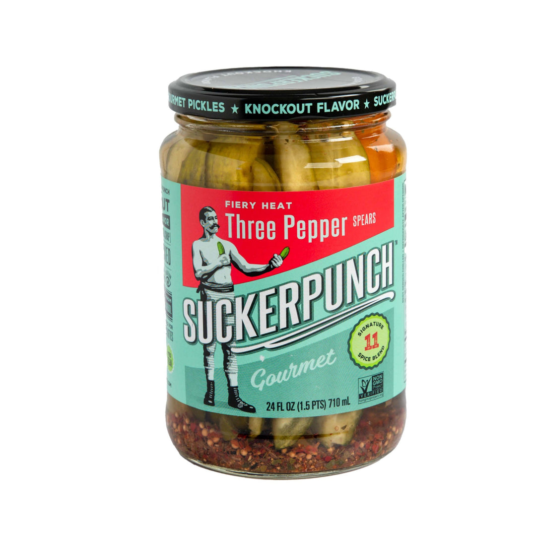 Suckerpunch 3 Pepper Fire Spears Jar 710 ml Snaxies Exotic Snacks Montreal Canada