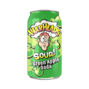 Warheads Sour Green Apple Soda 355 ml Snaxies Exotic Soda Montreal Canada